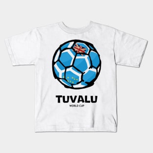 Tuvalu Football Country Flag Kids T-Shirt